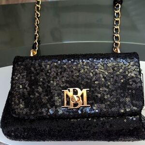Badgley Mischka Sequin Black crossbody Bag